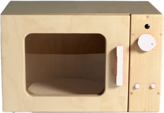 Van Dijk Toys houten speelgoed magnetron - Naturel met wit (Kinderopvang kwaliteit)