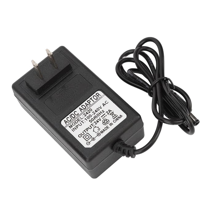 24V 2A Nagelvoedingsadapter 48W Voedingsadapter voor LED Nagellamp US PLUG black