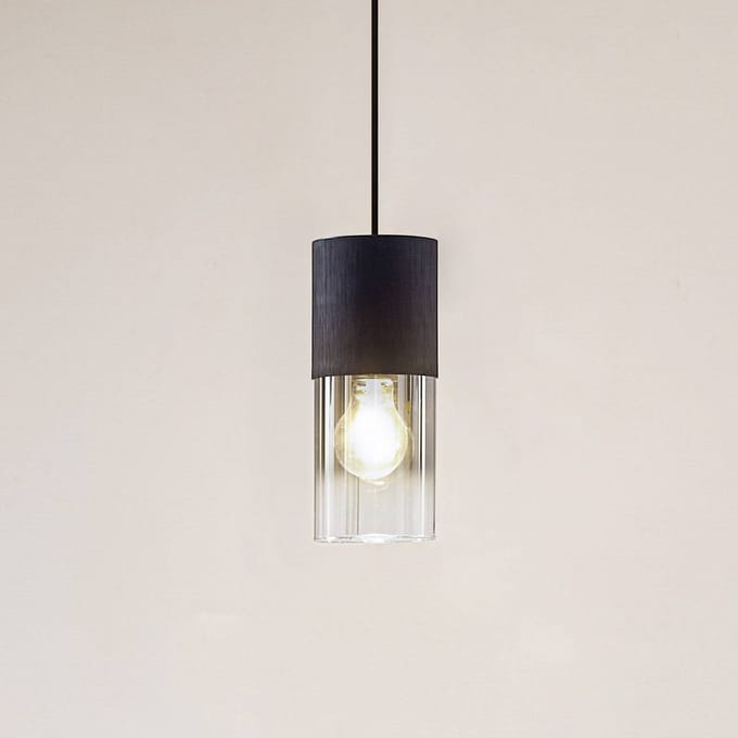 Lindby - hanglamp - 1licht - Glas, aluminium, ijzer - H: 24 cm - E27 - rookgrijs, zwart