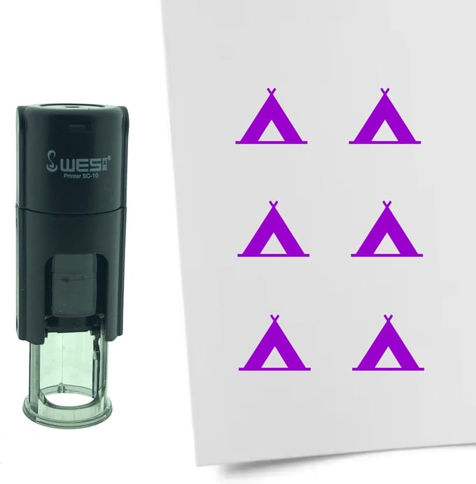 CombiCraft Stempel Tent 10mm rond - paarse inkt