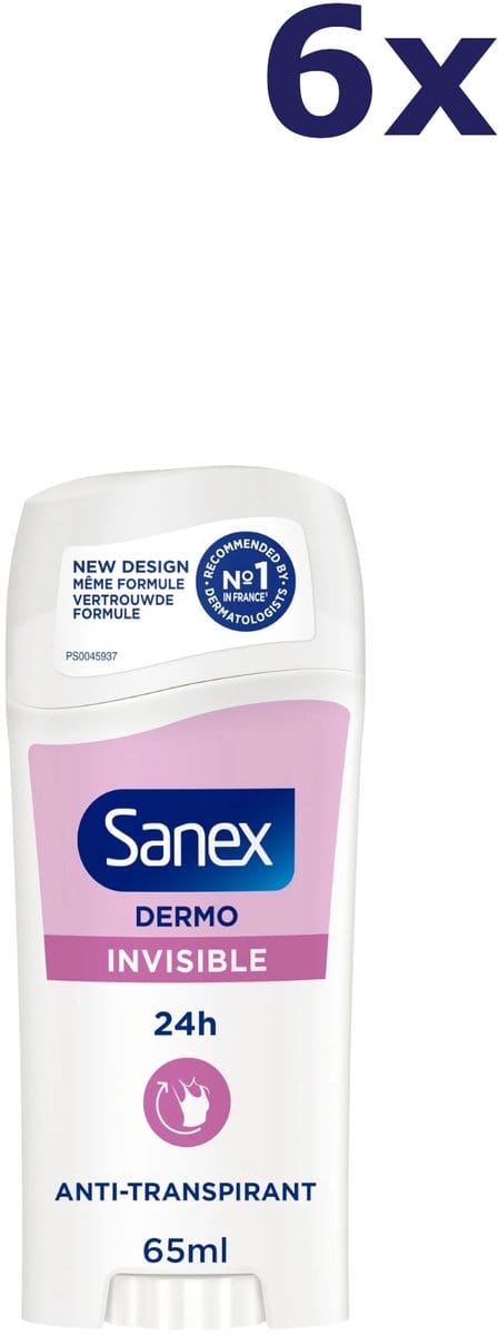 6x Sanex Deo Stick - 65ml dermo invisible
