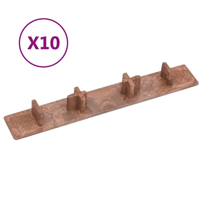 vidaXL - Terrasafdekkappen - 10 - st - kunststof - bruin