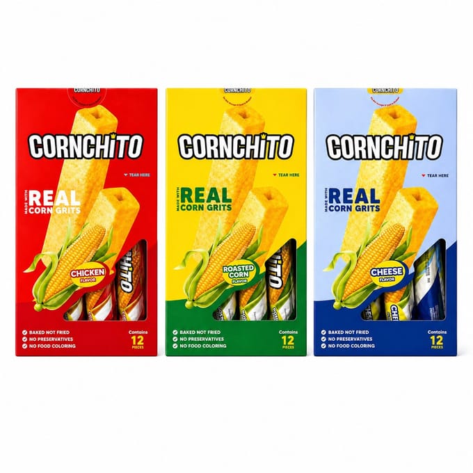 Cornchito Corn Sticks Combi Pack – Chicken, Roasted Corn & Cheese – 3 x 12 stuks – Gebakken Maissticks – Halal – Glutenvrij