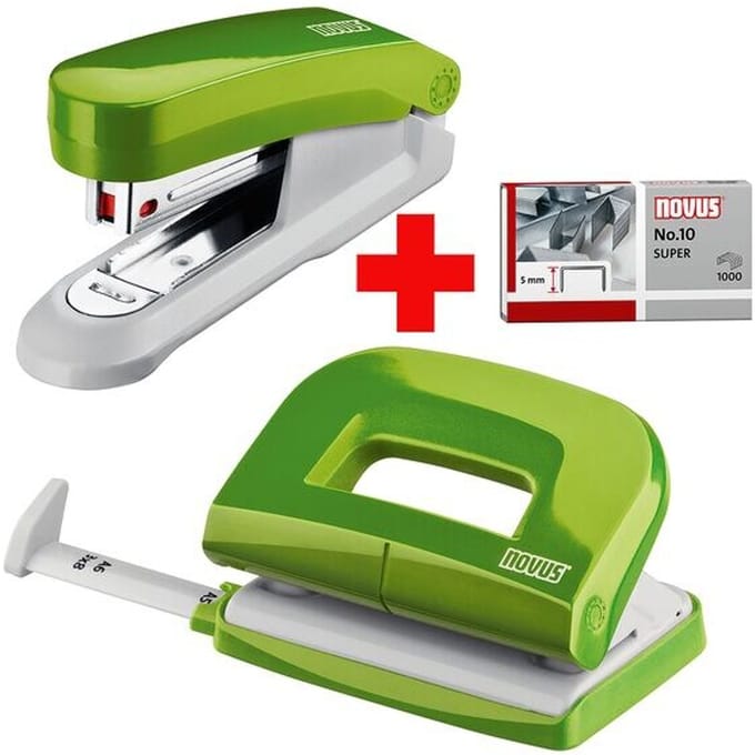 Novus perforator-nietmachine SET Evolution Twin Set fresh, groen