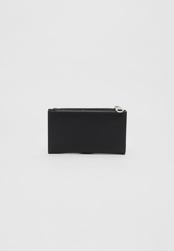 Stradivarius Basic portemonnee met rits  Zwart OS