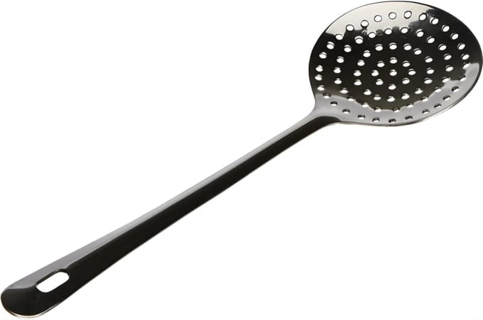 Quvo® Spatel - Zeef - Schuimspaan - Zilver - 33cm x 7cm x 2cm
