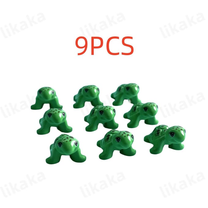 Haute Qualité 9 Pièces Haute Qualité Vertes Haute Qualité Tortues Taille compacte Haute Qualité Construction Blocs Haute Qualité Auto-assemblage Animaux Haute Qualité
