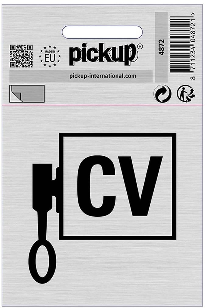 Pickup deurbordje alulook CV ruimte 80 x 80 mm zelfklevend