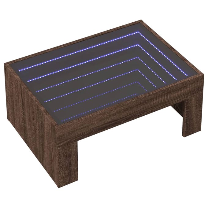 vidaXL - Salontafel - met - Infinity - LED - 70x50x30 - cm - bruin - eikenkleurig