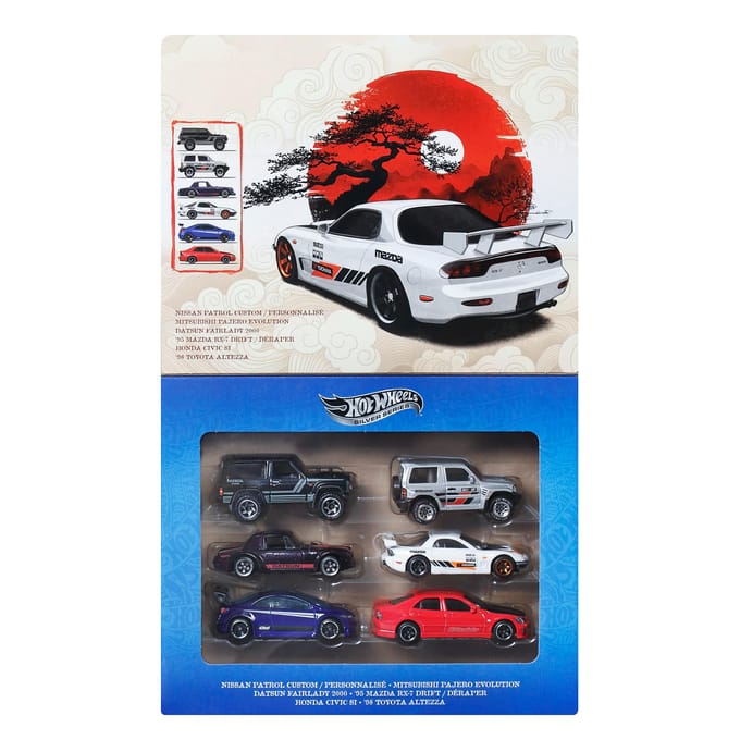 Hot Wheels Silver Series - Set van 6 Japanse Voertuigen