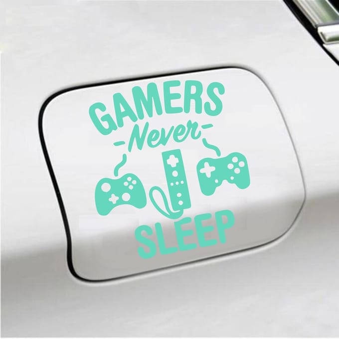 Bumpersticker - Gamers Never Sleep - 12,9 X 11,8 - Mint