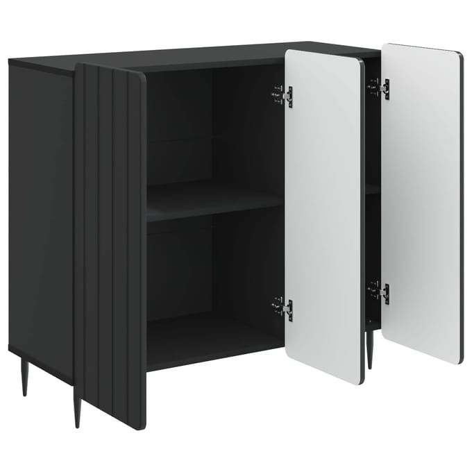 vidaXL - Dressoir - Zwart - 89 - x - 34,5 - x - 82 - cm - Bewerkt - hout