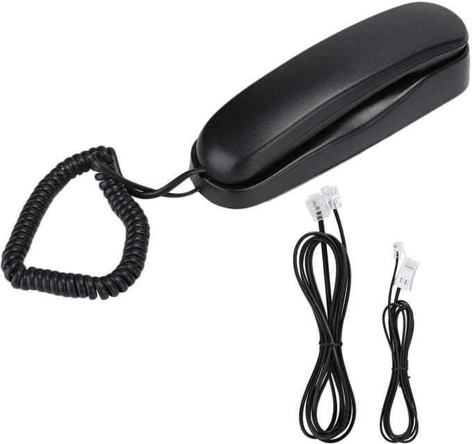 Vaste Telefoon - Wandtelefoon - Gemakkelijk Bellen - Ingebouwde Luidspreker - 2 Meter Snoer - Zwart
