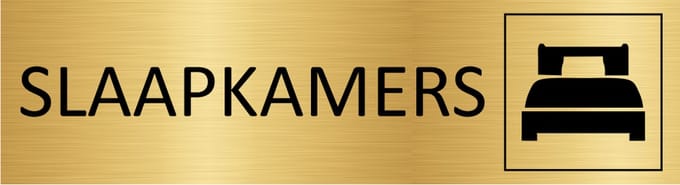 CombiCraft deurbordje Slaapkamers in goud met tape - 165 x 45 mm