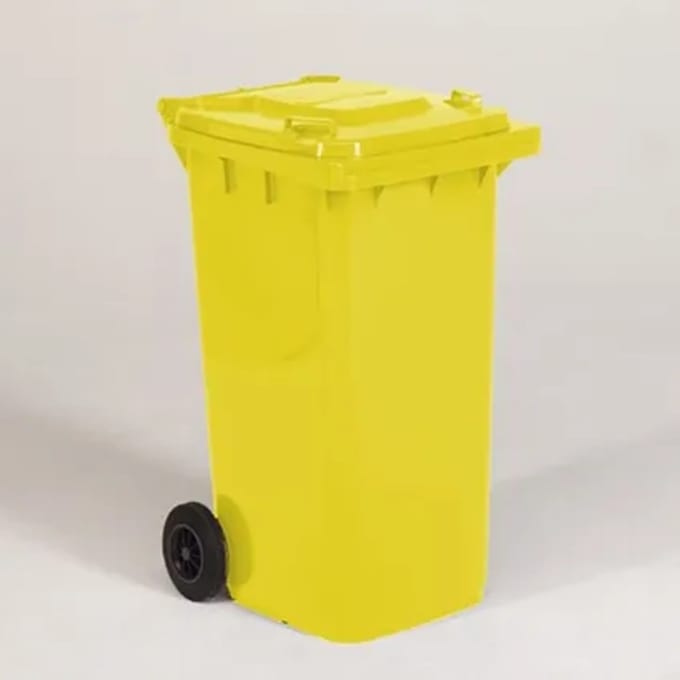 Engels Gele Afvalcontainer – 240 Liter, Hdpe Kunststof