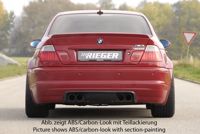 RIEGER - BMW E46 M3 - REAR DIFFUSER SPOILER / CARBON LOOK - M3 CSL LOOK