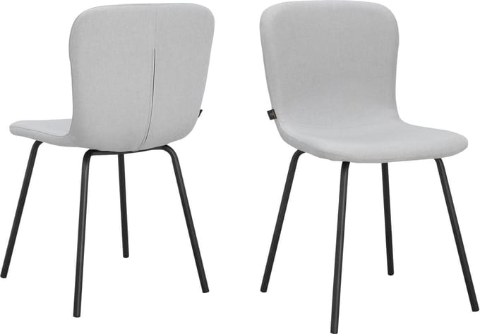 Ulmar-Eetkamerstoel - 2 Pack - Lichtgrijs Stof