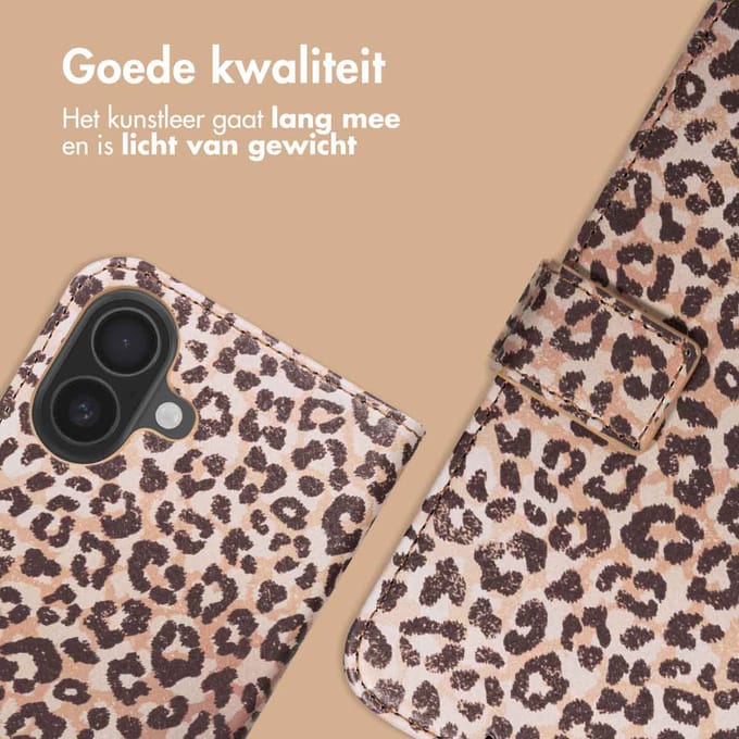 imoshion Hoesje - Geschikt voor Apple iPhone 17 - Design Bookcase smartphone - Leopard Mood