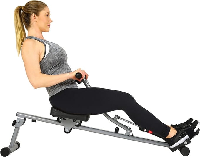 DnA® Buikspiertrainers - Roeimachine - Roeiapparaat - Roeitrainers - Grijs - 138cm x 51cm x 59cm