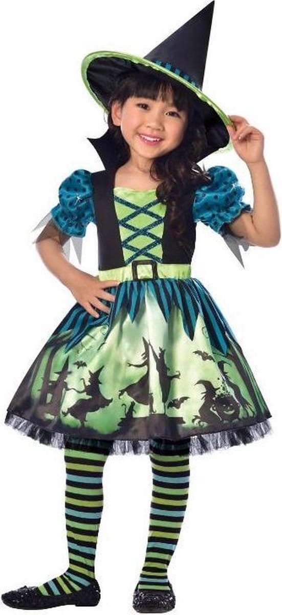 Amscan Kinderkostuum Witch Meisjes Polyester Groen Mt 6-8 Jaar