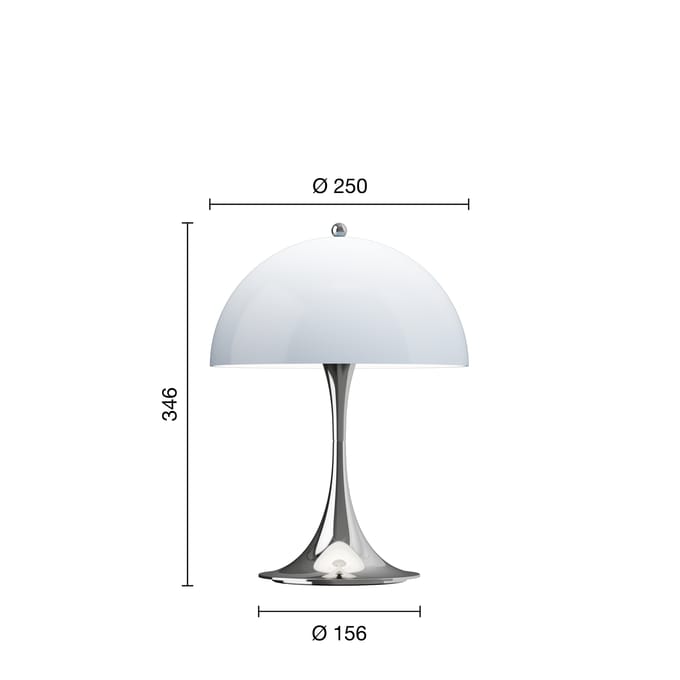 Louis Poulsen Panthella 250 Draagbaar V3 - LouisPoulsenChromeOpalBlue