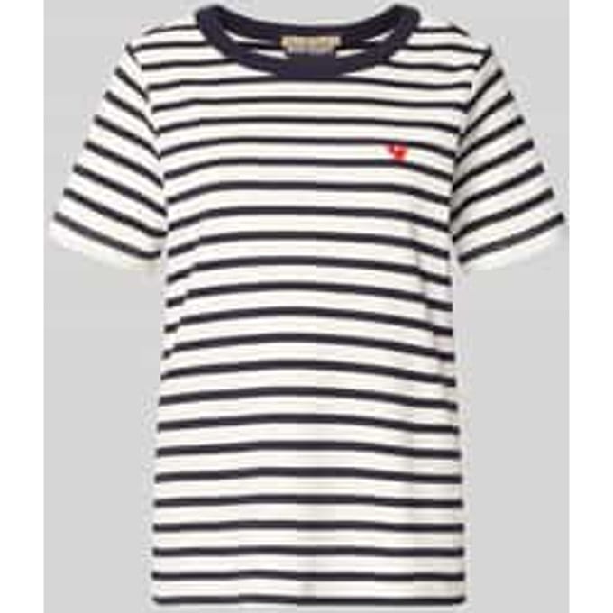 T-shirt met ronde hals en stiksels
