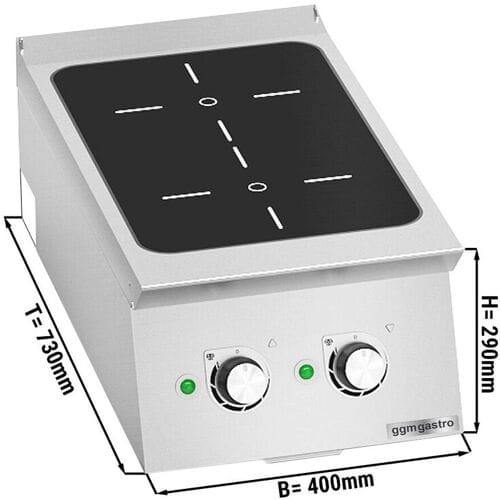 GGM Gastro Induktionsherd - 7 kW - 2 Kochfelder Zilver
