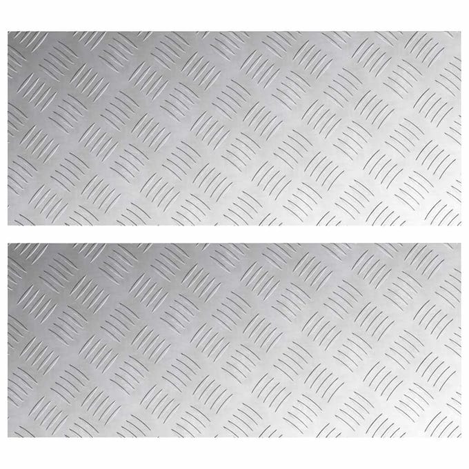 vidaXL - Trapmatten - 2 - st - 70 - x - 30 - cm - Zilver - Aluminium - Rechthoekig