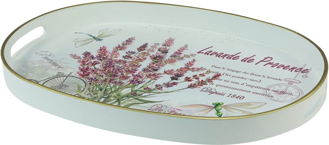 Decoratief dienblad lavendel kunststof dienblad wit 39×27,5cm