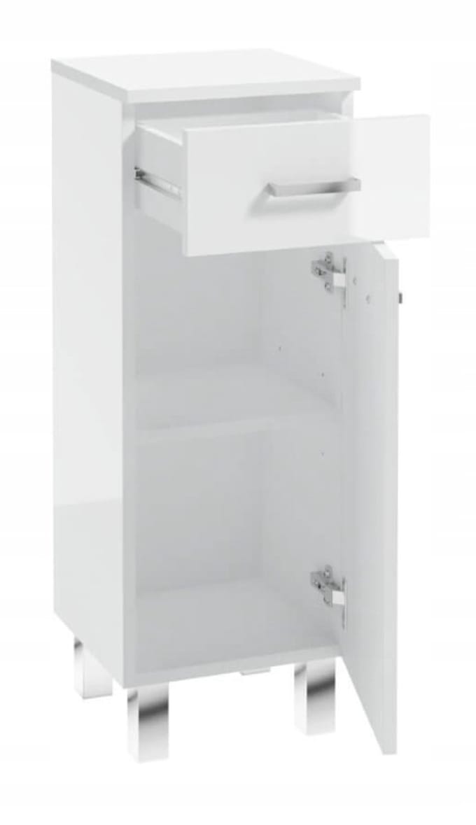 Deftrans Mea Serie - Badkamerkast - Wit Hoogglans - Chromen Handgreep - 85x30 cm