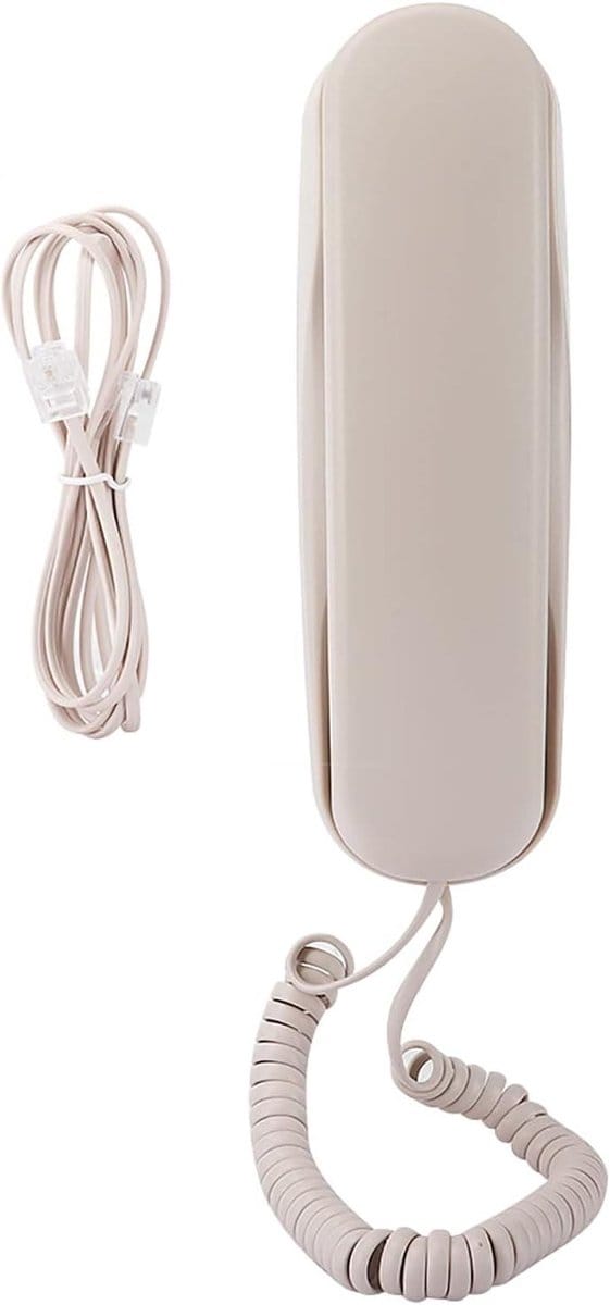 Vaste Telefoon - Telefoon voor thuis - Communicatie Thuis - Tafel en muur - Compact formaat - Beige