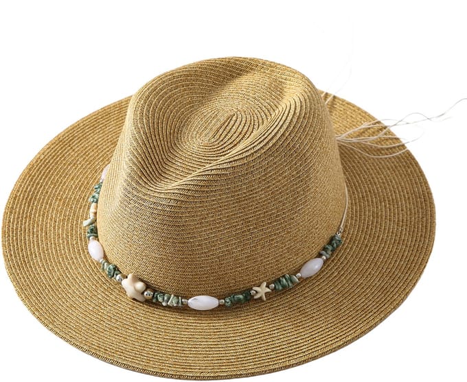 Emilie collection - hoed - riet - Ibiza hoed - schelpen - zonnehoed