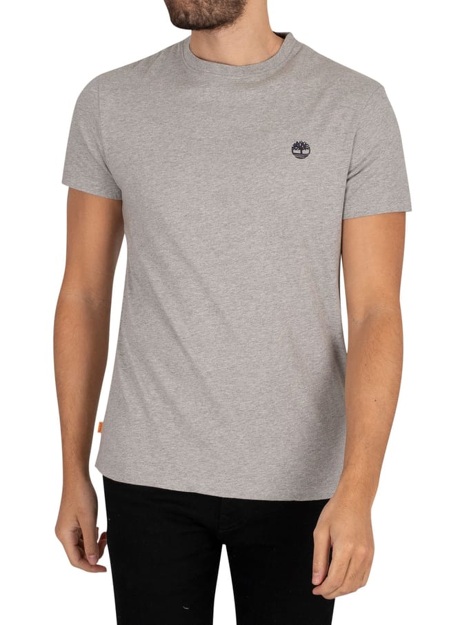 Timberland Dun River Slim T-Shirt Met Ronde Hals, Grijs