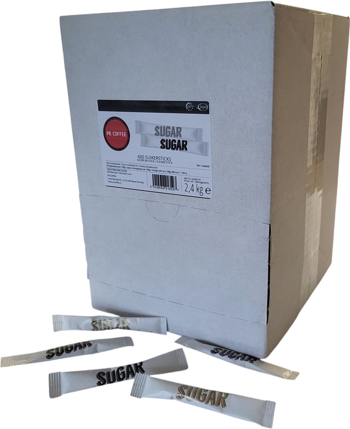 Suikersticks 600 stuks x 4 gram | dispenserdoos | PR Coffee