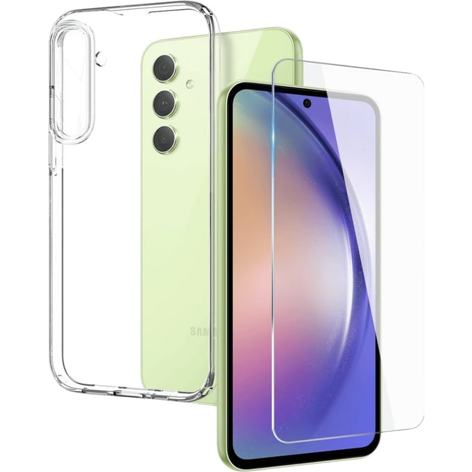 Northjo Samsung Galaxy A54 Hoesje en Screenprotector Transparant