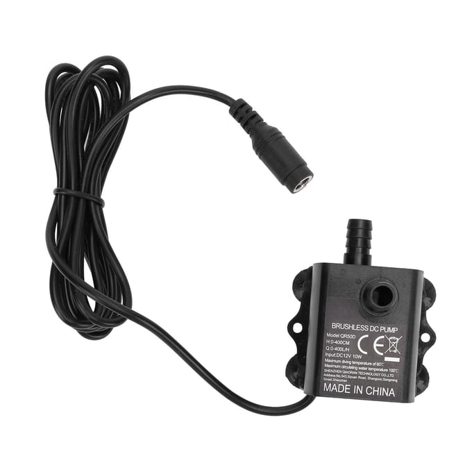 Dompelwaterpomp DC 12V 10W 0‑400L H Micro Borstelloze Dompelwaterpomp voor Aquarium Fontein Computer Water