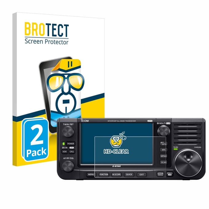 BROTECT - Screenprotector voor Icom IC-705 - Folie Beschermfolie transparant 2 Stuks