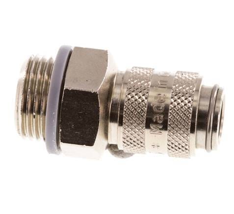 Vernikkeld Messing DN 5 Luchtkoppeling Snelkoppeling G 3/8 inch Buitendraad Double Shut-Off - CLS5-M-BN-SV-038