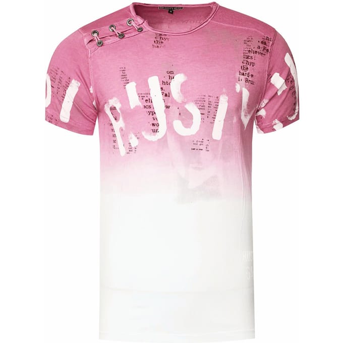 T-shirt Wash with gradient and side button strip