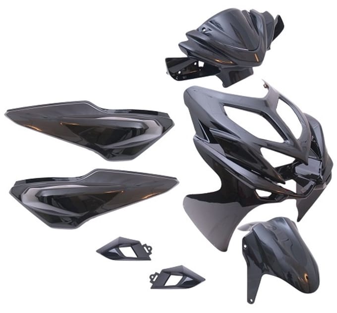 Edge Plaatset Yamaha Aerox-R - 9-delig - zwart metallic - vanaf bouwjaar 2014