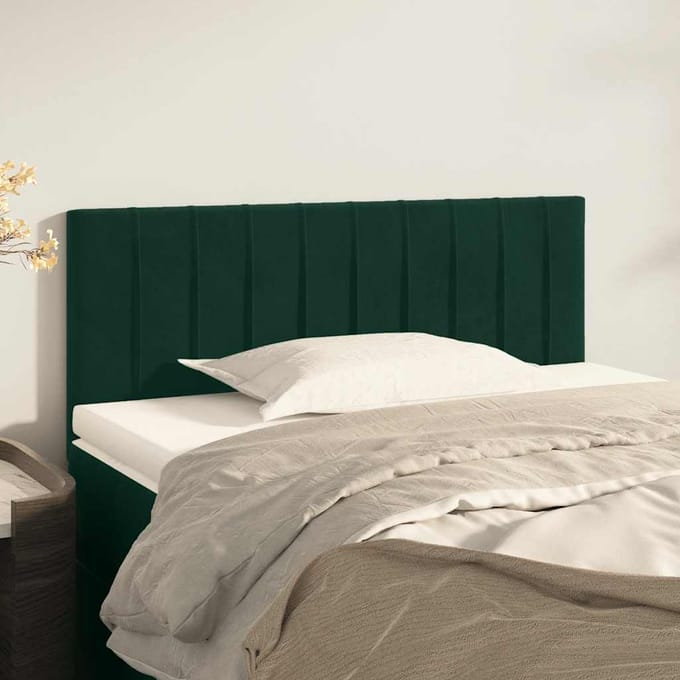 vidaXL - Hoofdbord - 80x5x78/88 - cm - fluweel - donkergroen