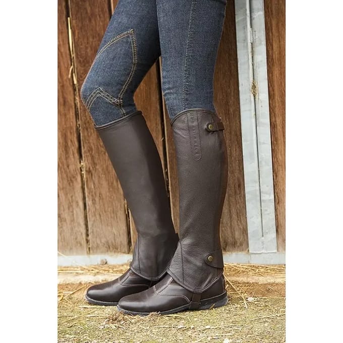 Equitheme Leather Soft Halve Chaps Groen S / Regular