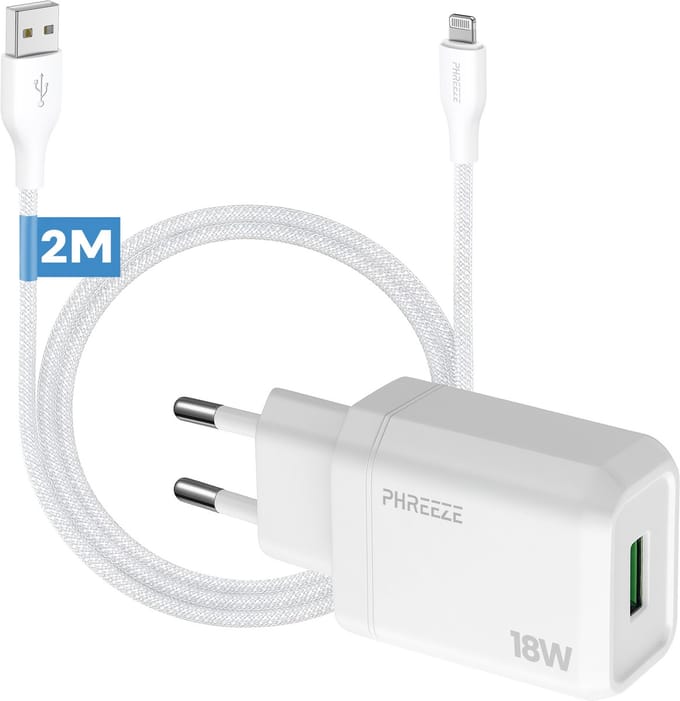 Oplader met kabel geschikt voor iPhone iPad met Lightning - Usb stekker - Met lange oplaadkabel 2 meter