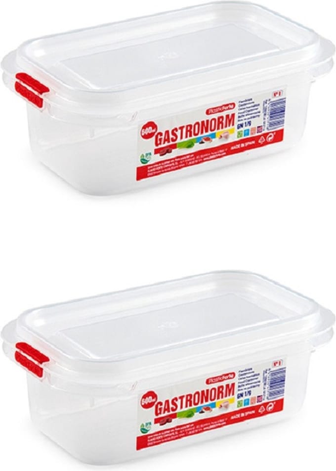 Plasticforte Vershoudbakje vriezer en magnetron - 4x - 600 ML - kunststof