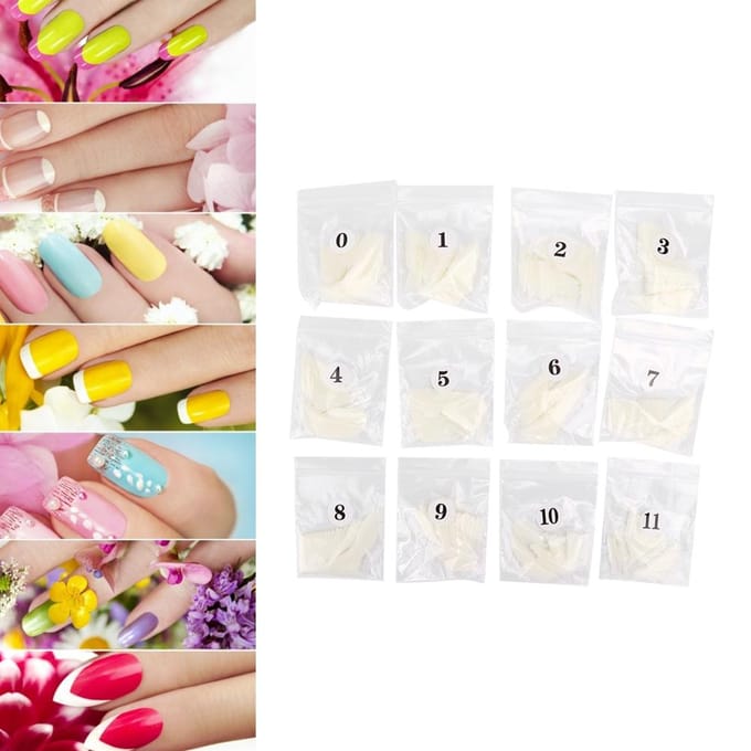 504 stuks Professionele Nail Art Tip Oefen Valse Nep Nagel Patch DIY Manicure Tool Naturel gray