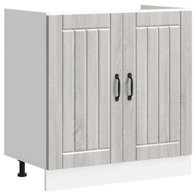 vidaXL - Spoelbakonderkast - Lucca - bewerkt - hout - grijs - sonoma - eiken