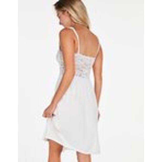 Hunkemöller -  maat XL  -Korte slipdress Negligé Modal lace - wit