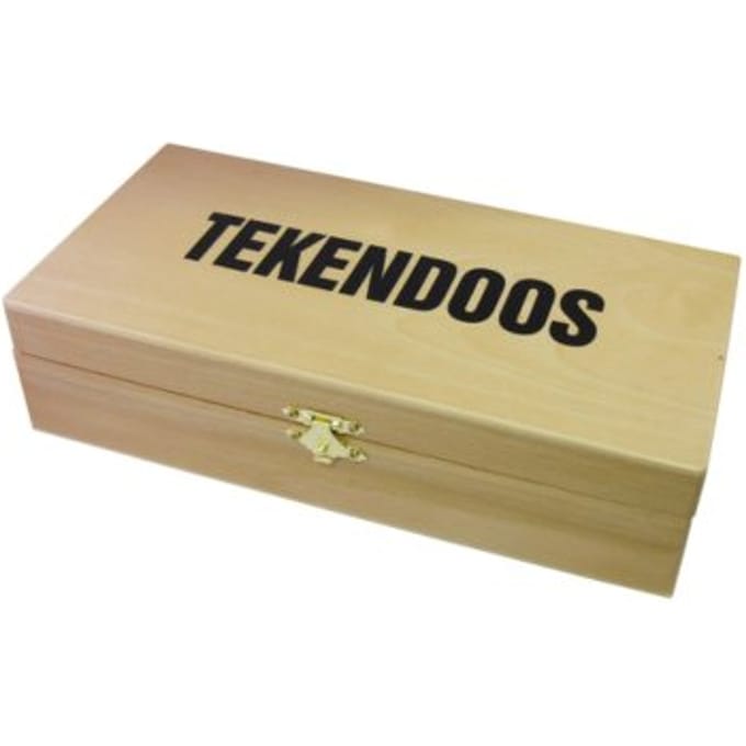 Tekendoos 25x12.5x6.5cm 3 vakken beukenhout
