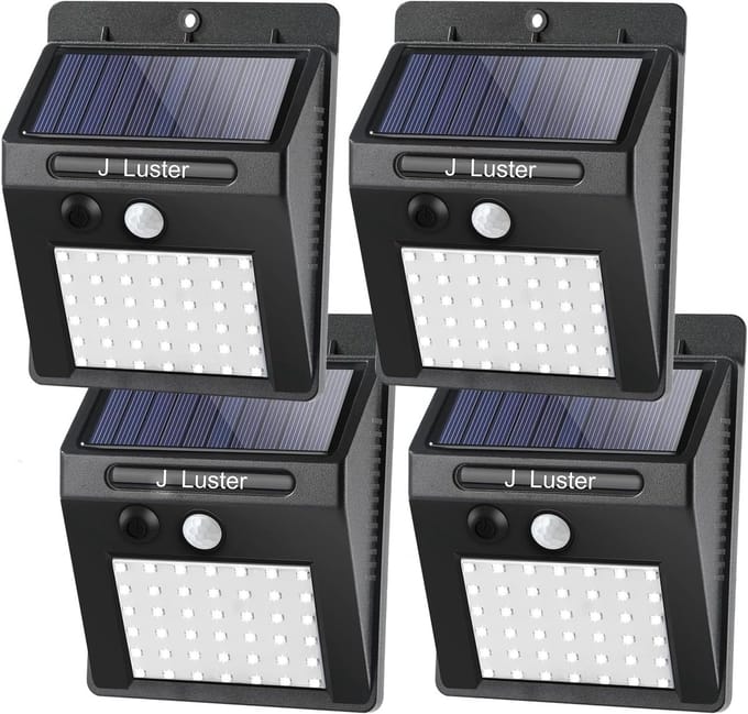 4 Stuks Solar Buitenlamp met Bewegingssensor - Krachtige LED Verlichting voor Tuin en Oprit