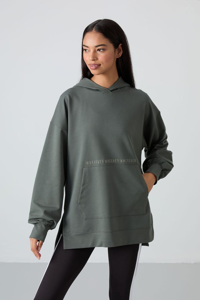 Overmaat Hoodie met Print